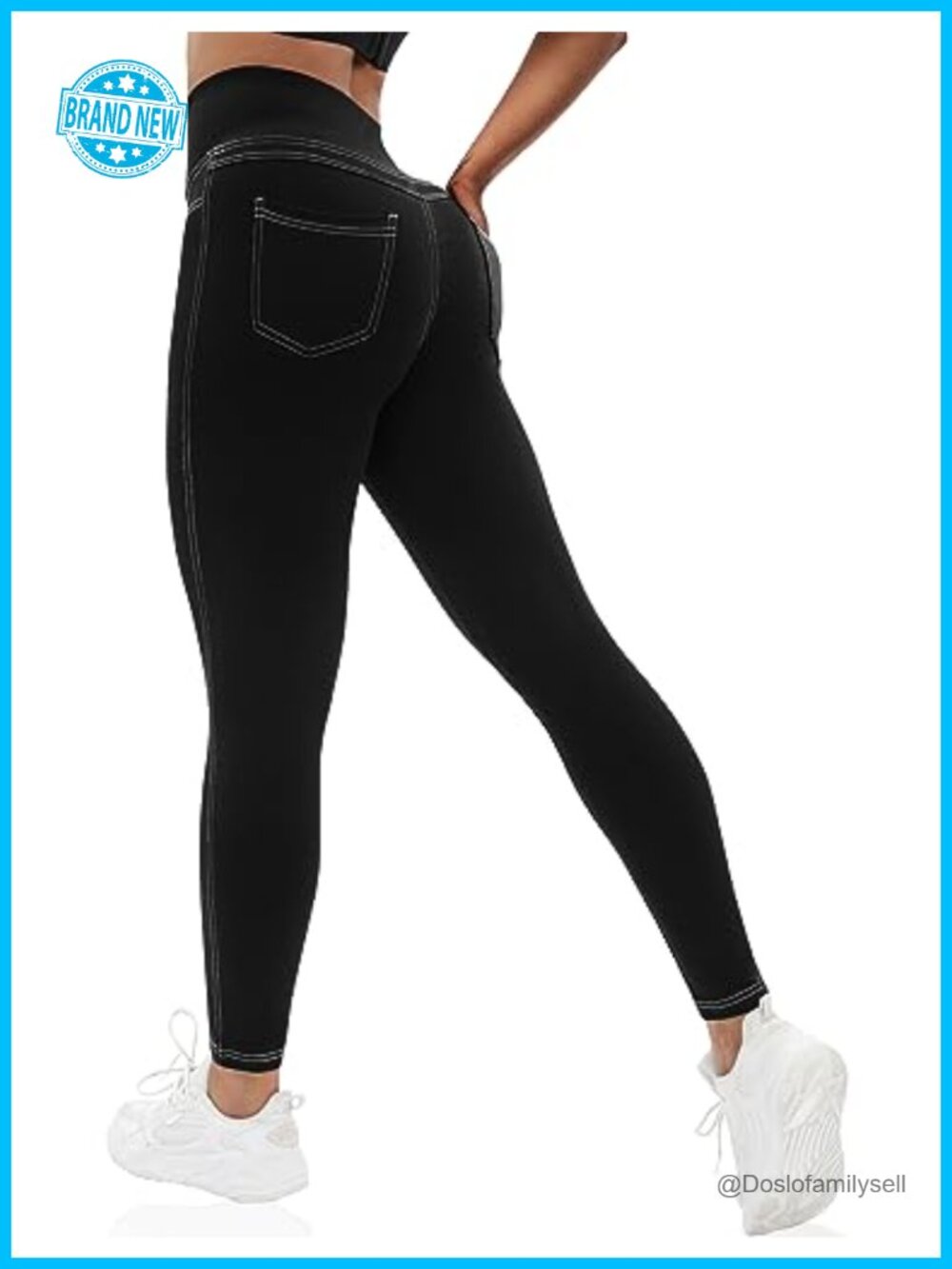 High Waisted Yoga Pants with Back Pockets Buttery Soft 4-Way Stretchy